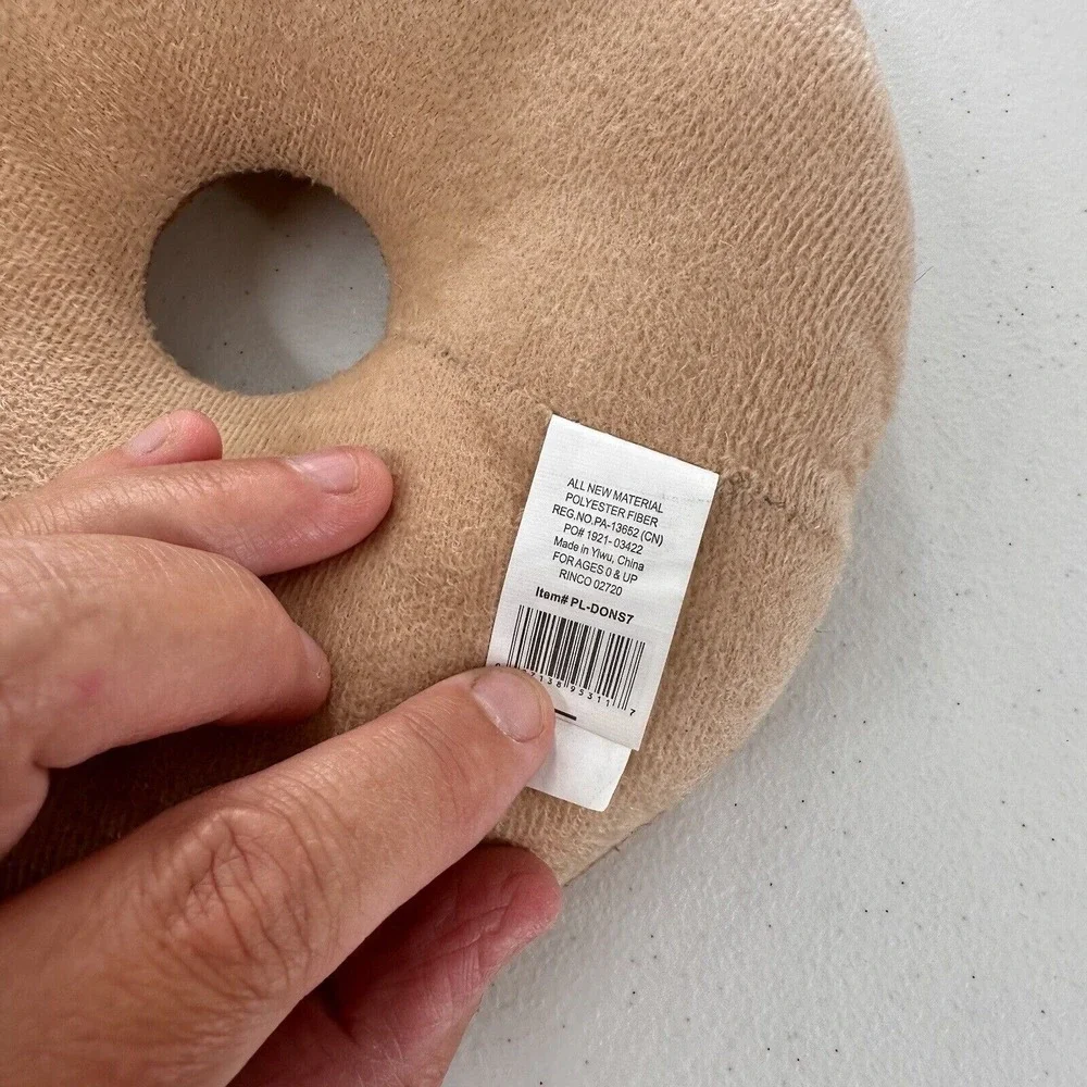 Plush Donut-Shaped‎ Embroidered Sprinkles Doughnut Frosted Stuffed Animal